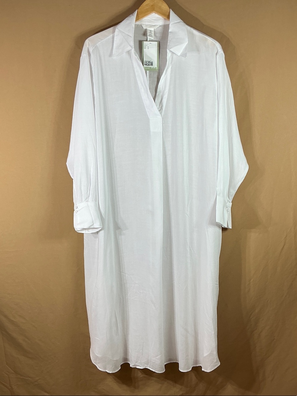 H&M White Relaxed Maxi Shirt DressSize M NWT